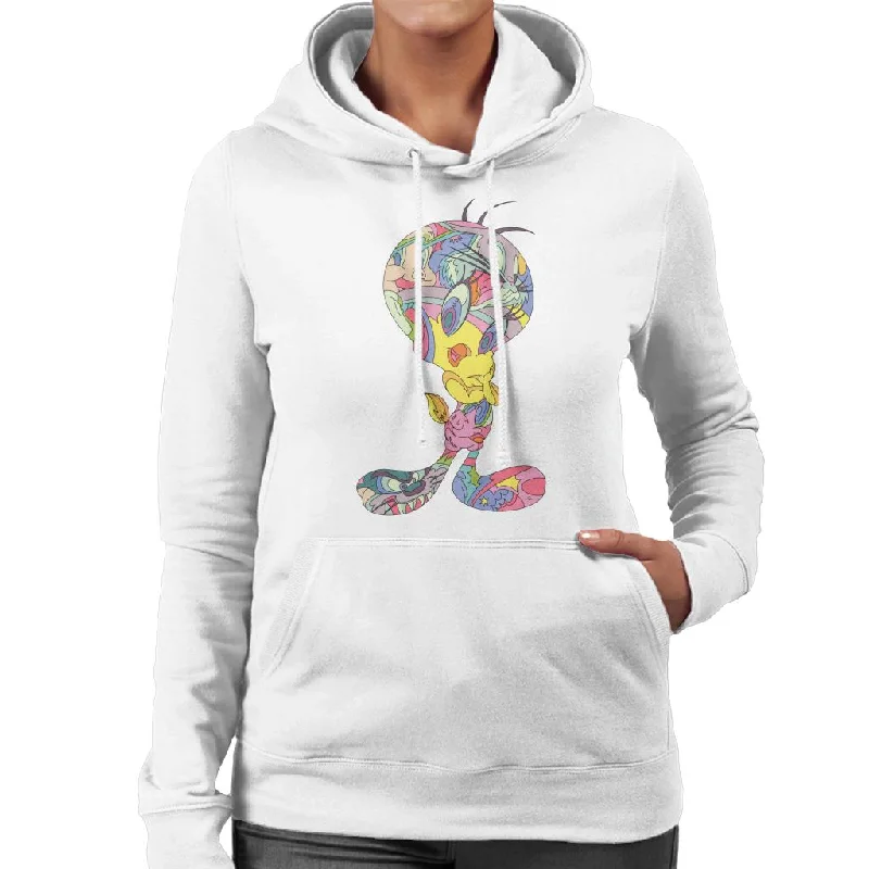 Looney Tunes Tweety Abstract Art Women's Hooded Sweatshirt