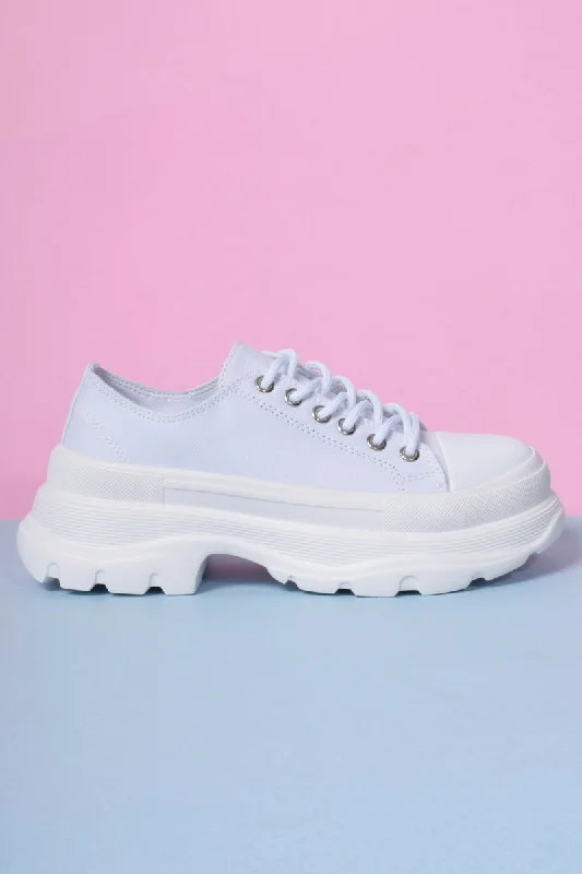 Down Low Platform Sneakers - White