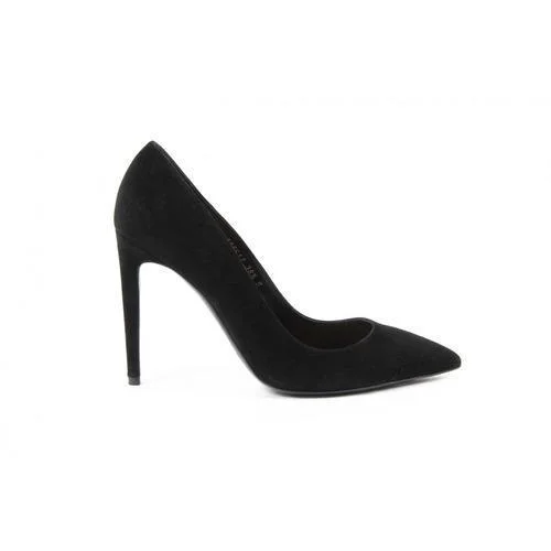 Black 40 EUR - 10 US Ralph Lauren Womens Pump CELIA KIDSUEDE BLAC?