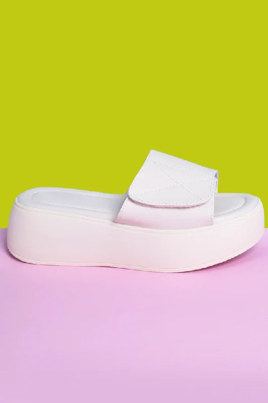 Life of Leisure Platform Velcro Slides - Marshmallow