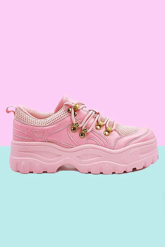 Winner Takes All Chunky Platform Sneaker - Bubblegum