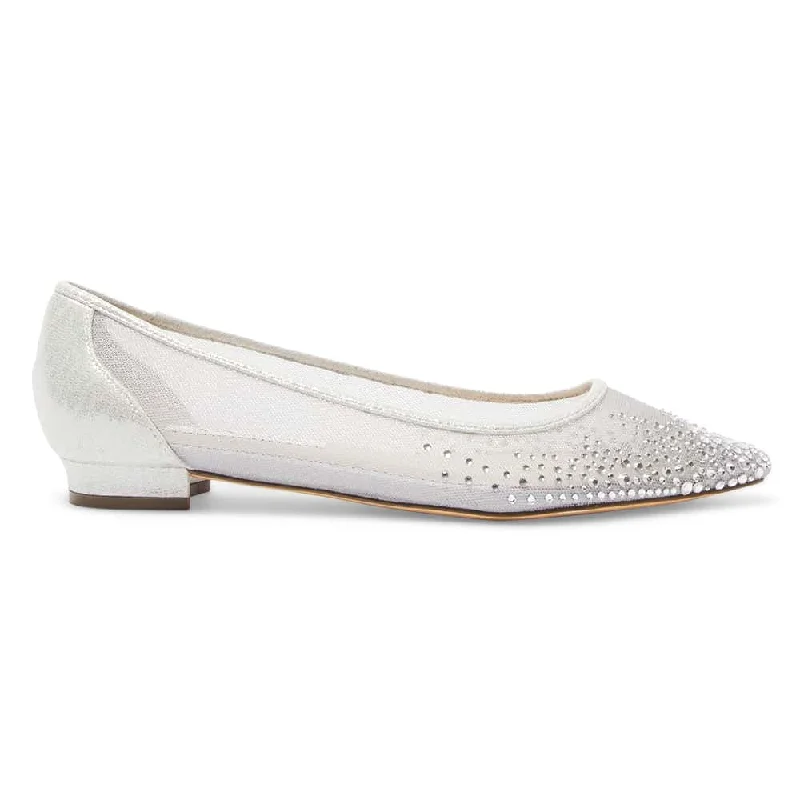 Wendi Flat in True Silver Mesh