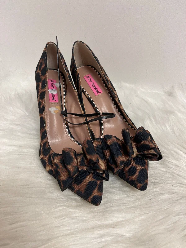 Animal Print Shoes Heels Stiletto Betsey Johnson, Size 8.5