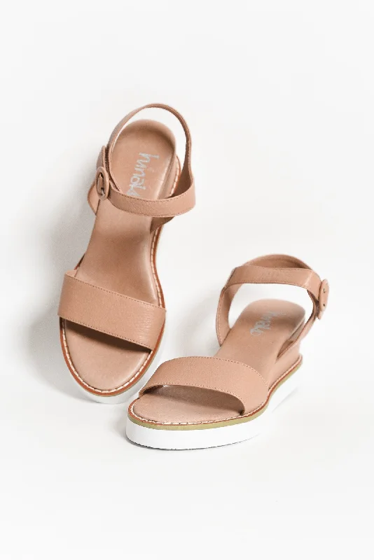 Mariah Dusty Pink Leather Wedge