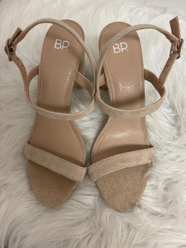 Tan Shoes Heels Block Bp, Size 9