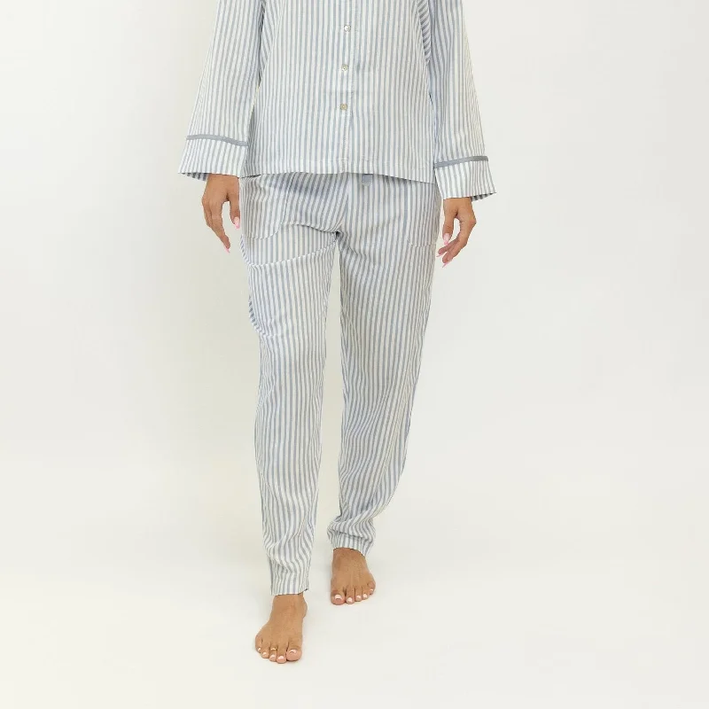 Maree Bamboo Pants - Blue Stripe