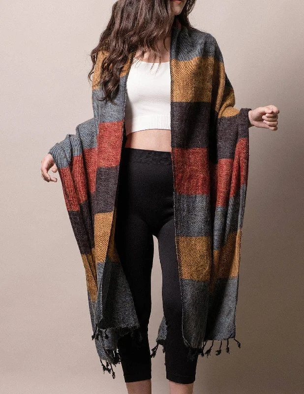 Himalayan Yak Wool Large Wrap - Sunset Lightweight sweaters for spring