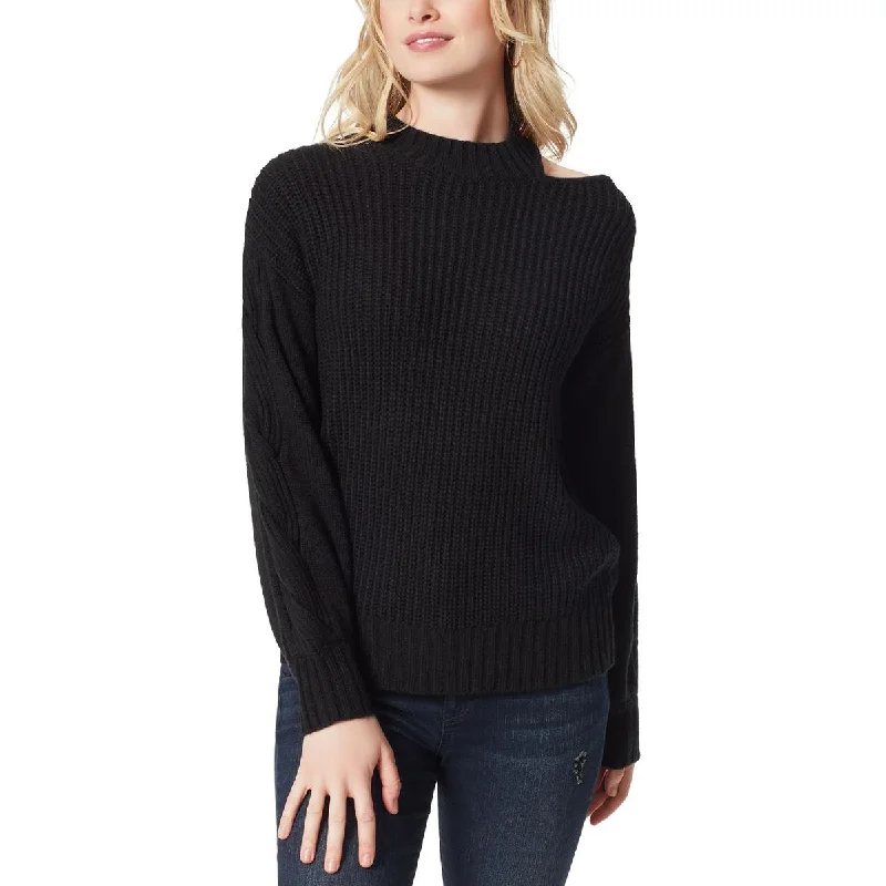 Jessica Simpson Womens Emmalynn Ribbed Trim Casual Pullover Sweater Best sweaters for hiking