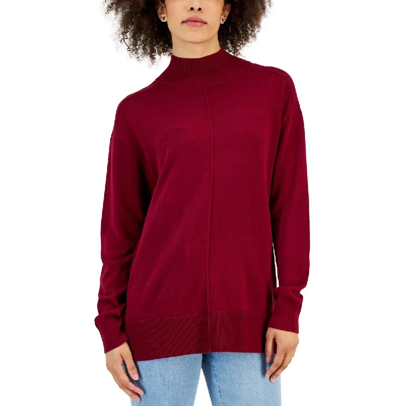 Karen Scott Womens w Cotton Mock Turtleneck Sweater Best sweaters for travel