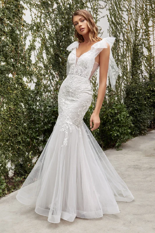 Floral Embellished Mermaid Bridal Gown by Andrea and Leo -A1039W Lace Back Wedding