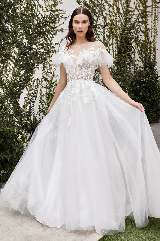 Sheer Sweetheart Neck Tulle A-Line Silhouette Dress By Andrea And Leo -A1070W Chic Bridal Gown