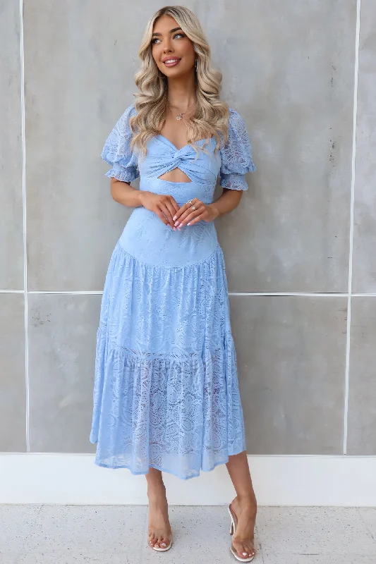 Billie Lace Midi Dress - Baby Blue Sexy little black midi dresses