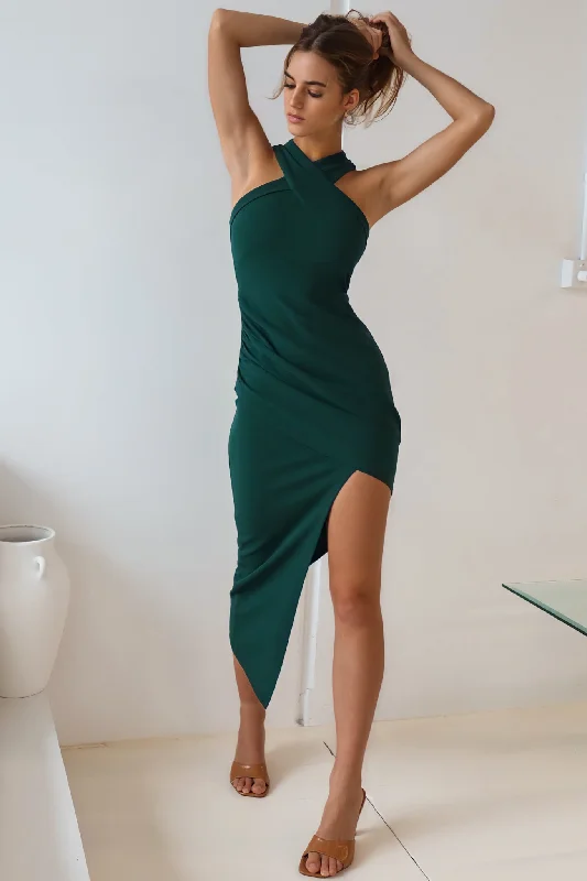 Eva Midi Bodycon - Emerald Green Leather midi dresses