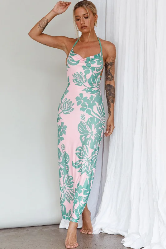 Fiji Feeling Midi Dress Tropical Pink Strapless midi dresses