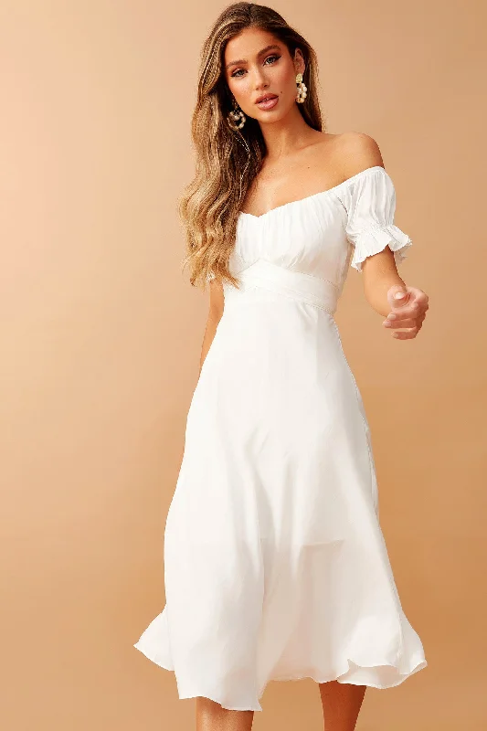 Swing Dancin' Midi Dress - Off White Best midi dresses for curvy figures