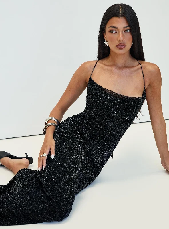 Cutting Edge Maxi Dress Black Glitter Bodycon maxi dresses