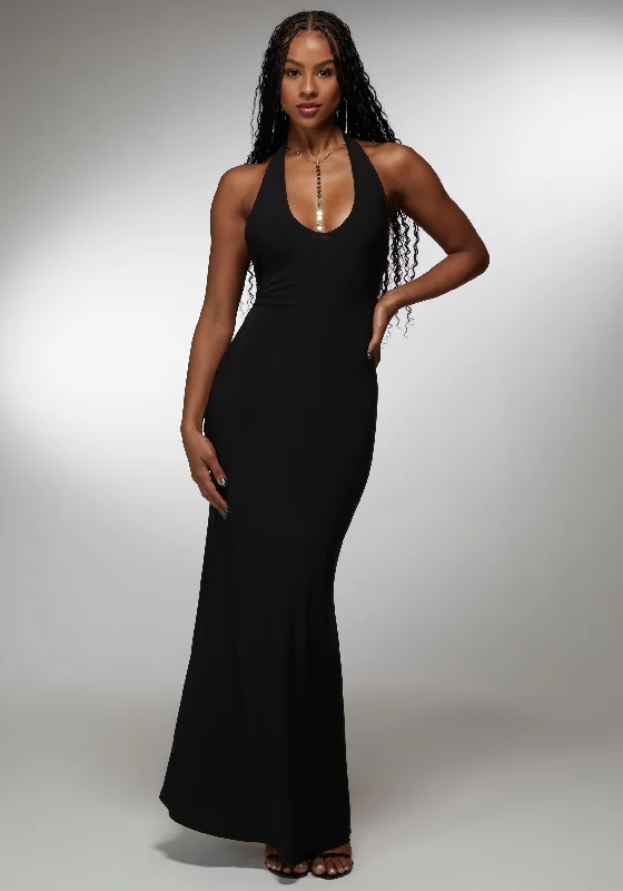 Plunge Neck Maxi With Body Chain Corset maxi dresses