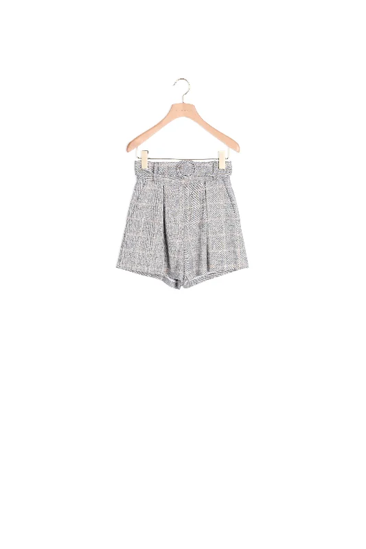 Short à carreaux à ceinture Distressed Mini Skirt