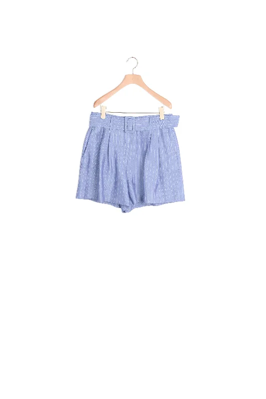 Short rayé Pleated Mini Denim