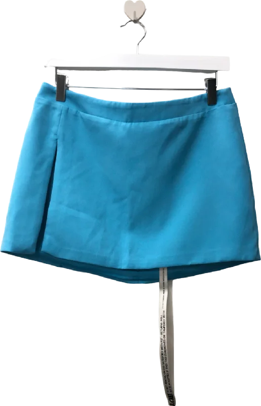 Mistress Rocks Aqua Blue Mini Skirt UK M Ripped Denim Skirt