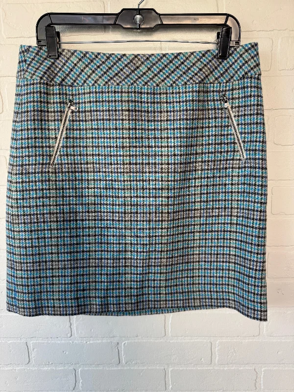 Skirt Mini & Short By Talbots In Blue & White, Size: 10 Ruffled Mini Skirt