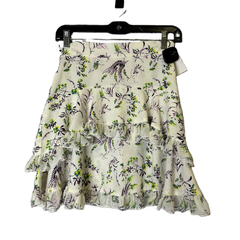 Skirt Mini & Short By Top Shop In Floral Print, Size: 2 Mini Skirt with Bow