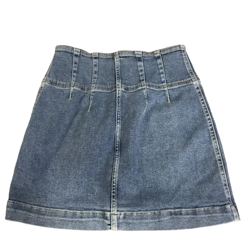 Skirt Mini & Short By We The Free In Blue Denim, Size: 2 High-Waisted Skater Skirt