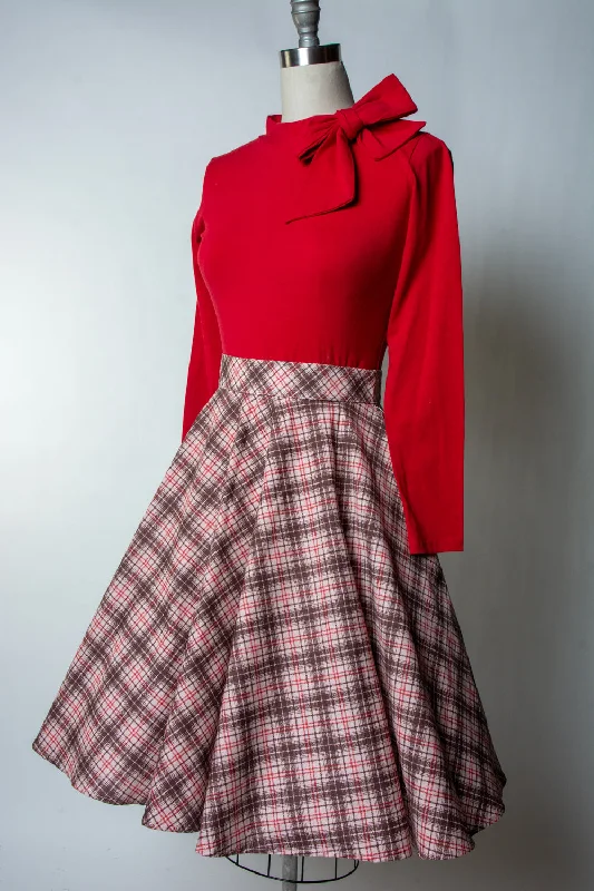 Haute Circle Skirt - Bias Plaid,  Beige *sale