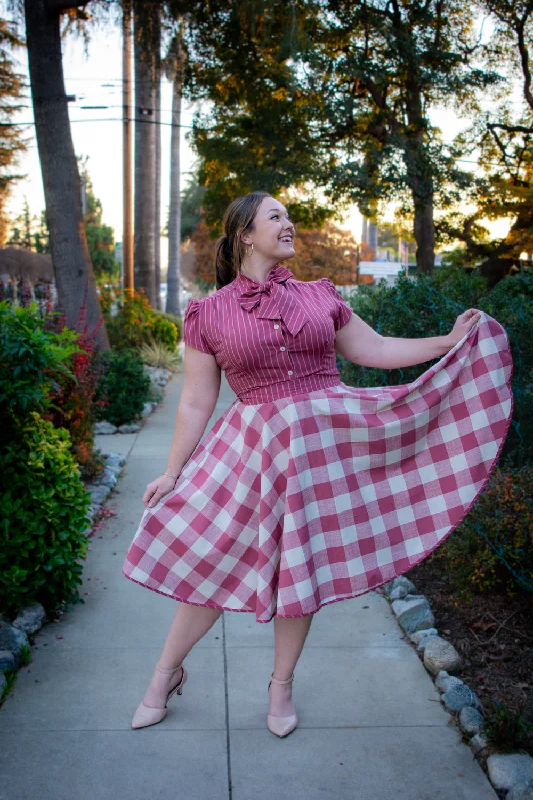 Haute Circle Skirt - Big Gingham, Rose Monochrome unclassified skirts