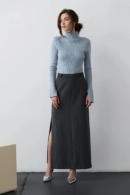 Cecy Wool Blend Maxi Skirt High-Waist Maxi Skirt