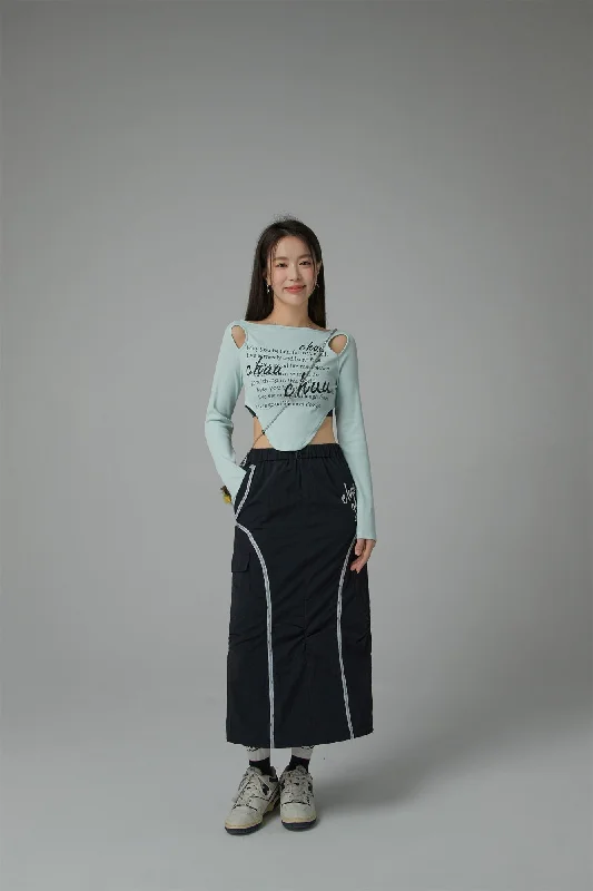 Banded Long Pocket Skirt