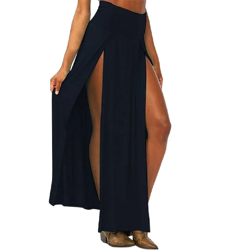 Womail 2019 Summer Women Beach Long Skirts Ankle Length Sexy High Split Skirt Female Long Straight Skirt skirts women plus sizes Flowing Maxi Skirt