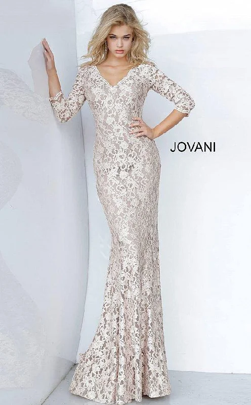 Jovani 03350 Long Formal Fitted Lace Gown Chiffon party dresses