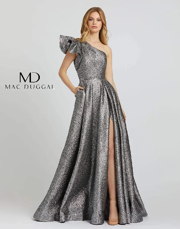 Mac Duggal 67297 Long Metallic Prom Ball Gown Vintage party dresses