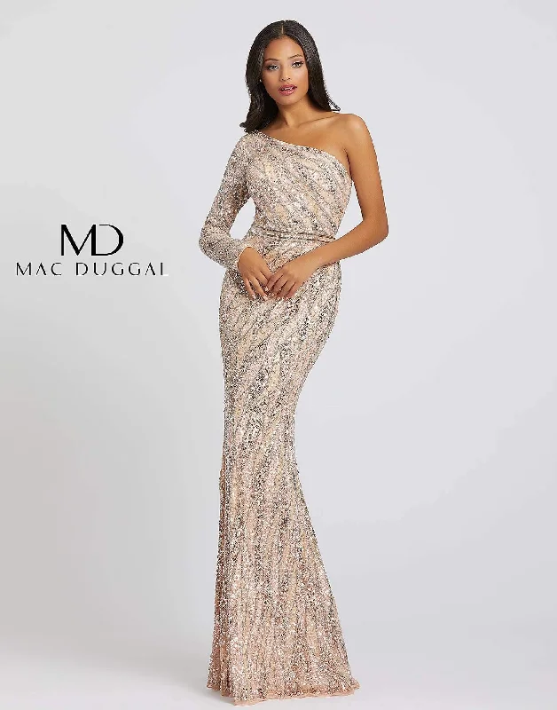 Mac Duggal 4982 Prom Long Formal One Shoulder Evening Dress Cotton party dresses