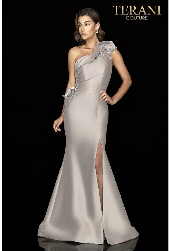 Terani Couture 2011E2427 One Shoulder Long Evening Gown Silk party dresses