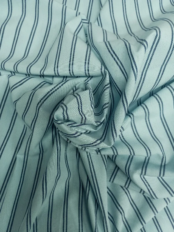 Aqua Blue Stripes Cotton Fabric Soft fabric unclassified dresses