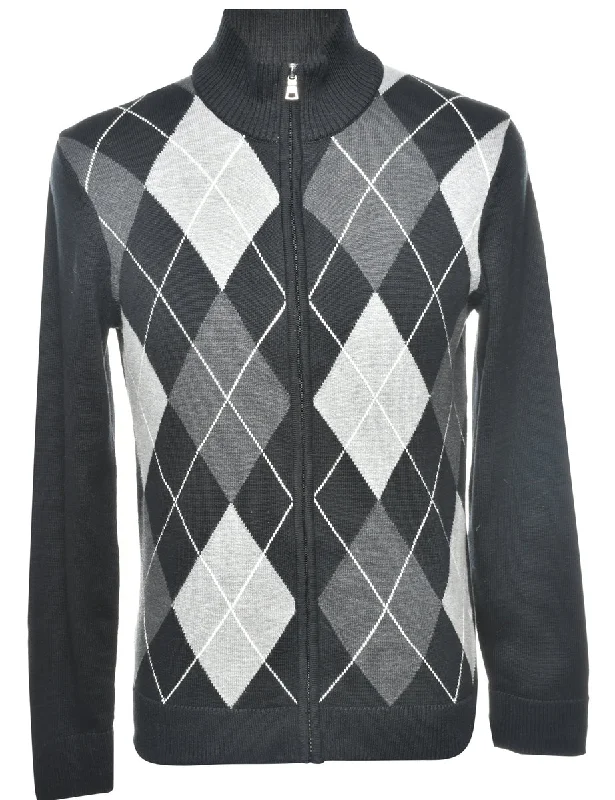 Argyle Knit Cardigan - S