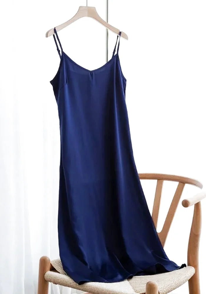 Dark Blue Satin Dress Silk unclassified dresses