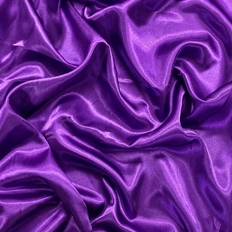 Deep Purple Plain Moss Satin Fabric Plus size unclassified dresses