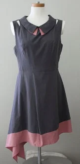 Soft Summer Gray Pink Retro Dress Ruched unclassified dresses