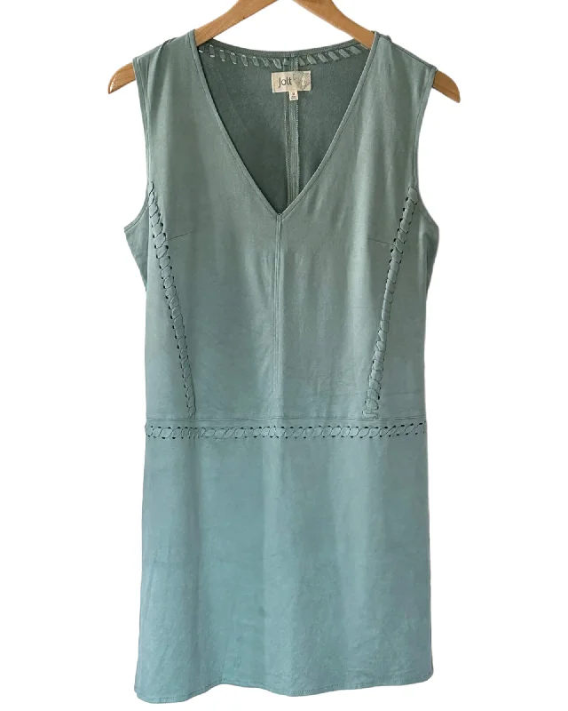 Soft Summer Mint Faux Suede Dress Printed unclassified dresses