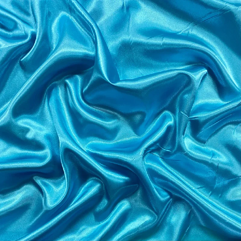 Turquoise Plain Moss Satin Fabric Chic unclassified dresses