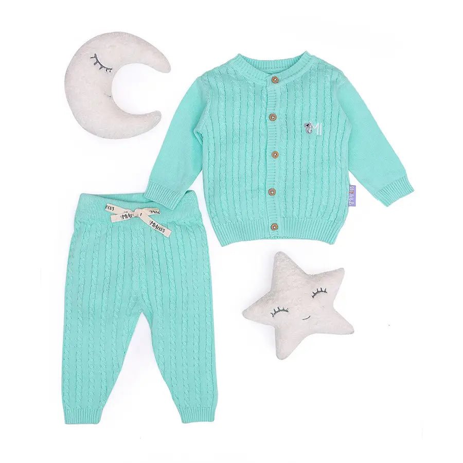 Unisex Cabel Knitted Cardigan with Pyjama Set Beaded unclassified dresses