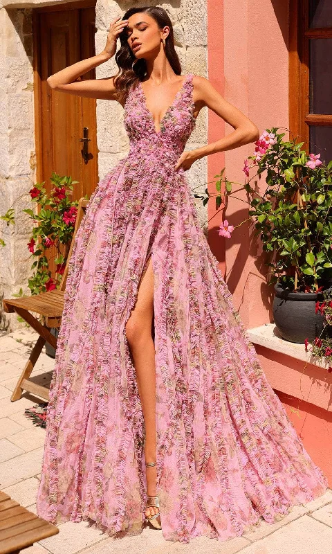 Amarra 88824 - Sleeveless Floral A-Line Prom Dress Plus size floral dresses