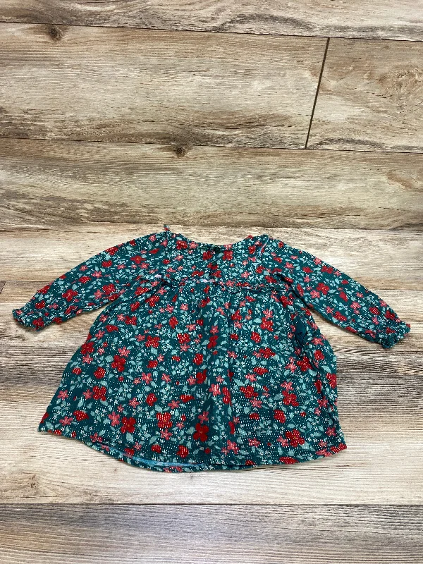 Cat & Jack Floral Ruffle Dress Green sz 3T Best floral dresses for hourglass body shape