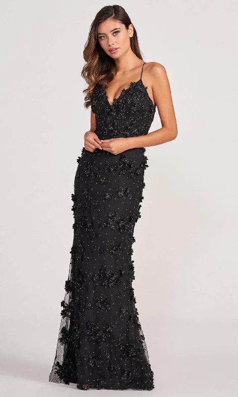 Colette By Daphne CL2058 - 3d Floral Rhinestone Sheath Prom Dress Floral dresses under $100