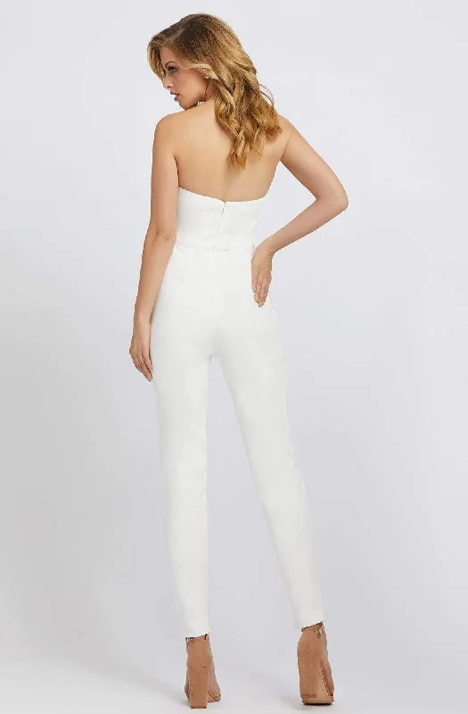 Ieena Duggal - Strapless Sweetheart Fitted Jumpsuit With Jacket 26223I - 1 pc White In Size 4 Available Women's quilted jackets