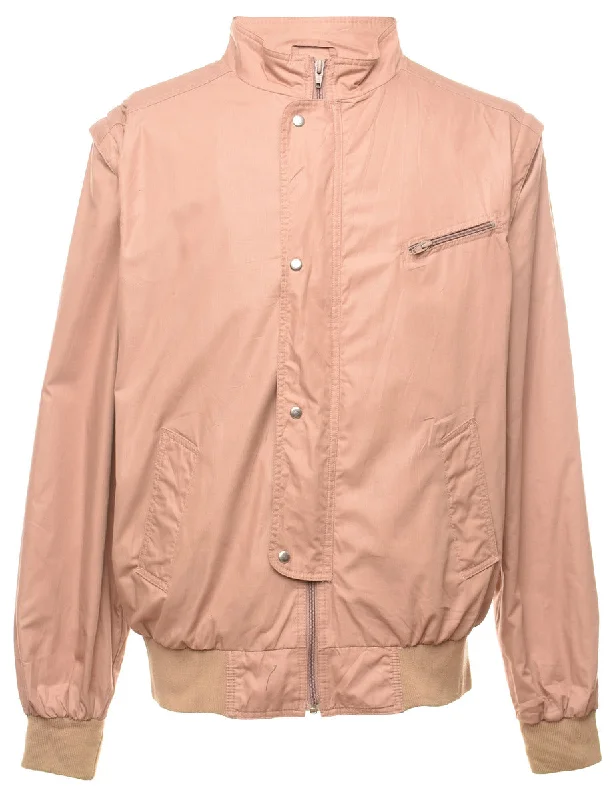 Beige Zip-Front Jacket - L Women's breathable jackets