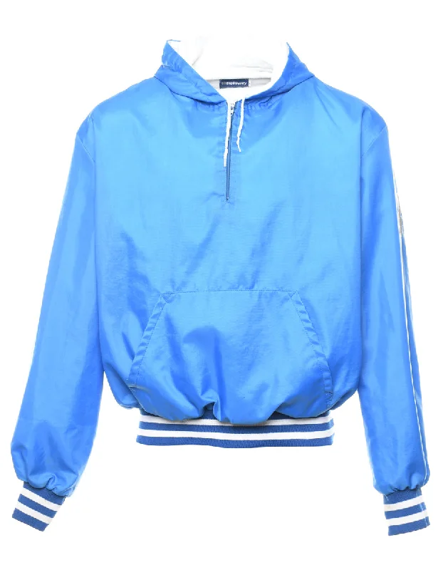 Blue Nylon Hooded Jacket - XL Women's sporty jackets